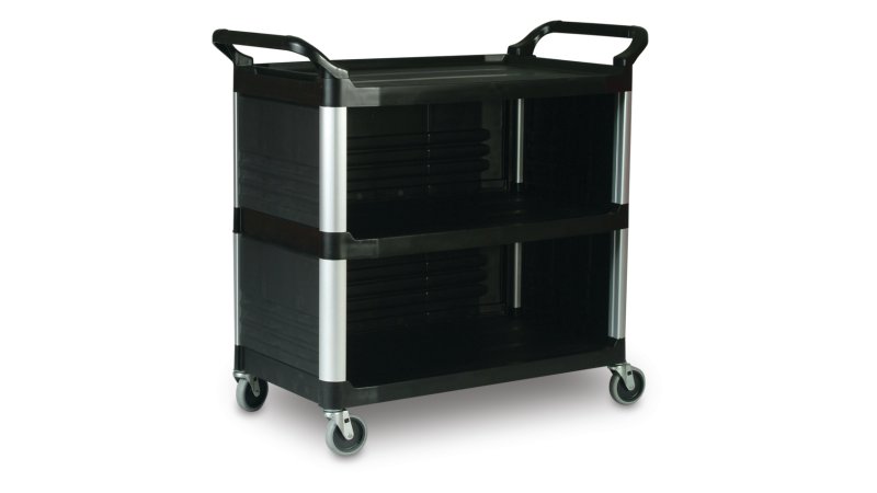 UTILITY CART W/PANELS 3 SIDES BK